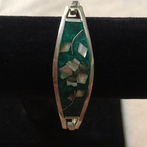Sterling Silver Abalone Inlaid Bracelet